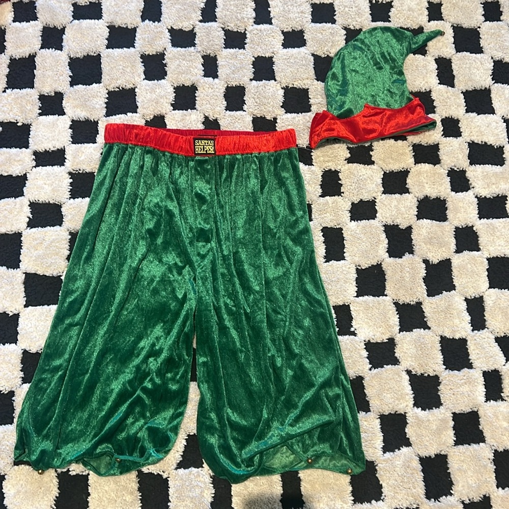 Joe Boxer Santa’s Helper Costume Green and Red Velvet